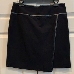 WHBM Faux Wrap Black Skirt Sz 4